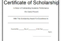 Free 7+ Scholarship Certificate Templates In Eps | Ai In Printable Scholarship Certificate Template