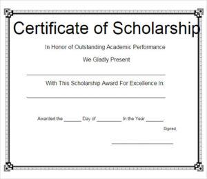 Free 7+ Scholarship Certificate Templates In Eps | Ai Within Scholarship Certificate Template Word