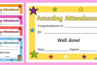 Free! Amazing Attendance Award Certificate Template Twinkl For Perfect Attendance Certificate Free Template