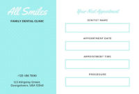 Free Appointment Cards Templates To Customize | Canva Pertaining To Best Dentist Appointment Card Template