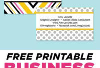 Free Business Cards Easy Printables Living Locurto Inside Printable Free Editable Printable Business Card Templates