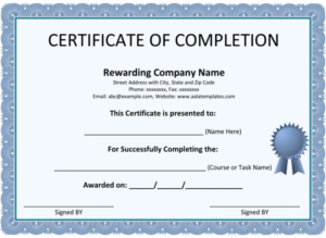 Free Certificate Of Completion Templates (Word | Pdf) For Certificate Of Completion Template Word