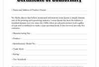 Free Certificate Of Conformity Templates | Free Certificate Inside 11+ Certificate Of Conformity Template Free