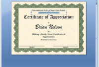 Free Certificate Templates For Word 2007 (4) Templates Pertaining To Free Award Certificate Templates Word 2007