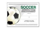 Free Certificate Templates For Youth Athletic Awards For Quality Soccer Certificate Templates For Word