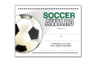 Free Certificate Templates For Youth Athletic Awards In Best Soccer Certificate Template