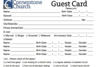 Free Church Guest Card Template Churchmag Throughout Church Visitor Card Template Word