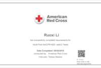 Free Cpr Certification Card First Aid Course Certificate Pertaining To Professional Cpr Card Template