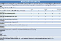 Free Customer Comment Card Template Throughout Quality Restaurant Comment Card Template