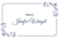 Free Delicate Lace Place Wedding Place Card Template Word In Table Place Card Template Free Download