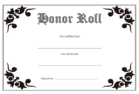 Free Editable Honor Roll Certificate Template 2 Throughout Honor Roll Certificate Template