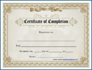 Free Editable Printable Certificate Of Completion Regarding With Free Certificate Of Completion Template Free Printable