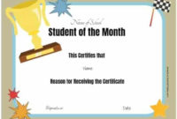 Free Editable Printable Student Of The Month Certificate Throughout Free Student Certificate Templates
