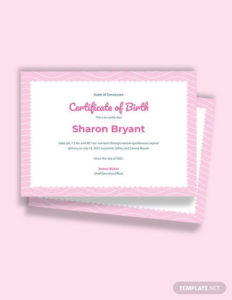 Free Girl Birth Certificate Template Word (Doc) | Psd Throughout Printable Girl Birth Certificate Template