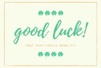 Free Good Luck Cards Templates To Customize | Canva Throughout Good Luck Card Template
