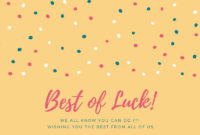 Free Good Luck Cards Templates To Customize | Canva Throughout Good Luck Card Templates