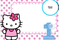 Free Hello Kitty 1St Birthday Invitation Template | Drevio With Regard To Hello Kitty Birthday Card Template Free
