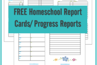 Free Homeschool Progress Report Report Card Printables For Quality Homeschool Report Card Template Middle School