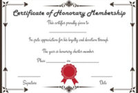 Free Honorary Life Membership Certificate Templates For Printable Life Membership Certificate Templates