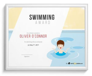 Free Kids Certificate Templates For Word | Certifreecates With 11+ Swimming Certificate Templates Free