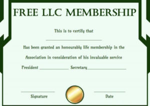 Free Llc Membership Certificate Template | Certificate Inside Llc Membership Certificate Template