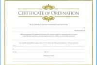 Free Ordination Certificate Template (5) Templates Example Inside Professional Free Ordination Certificate Template