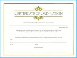Free Ordination Certificate Template (5) Templates Example With Regard To Professional Certificate Of Ordination Template