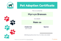 Free Pet Adoption Certificate Template Pdf Templates | Jotform With Regard To Pet Adoption Certificate Template