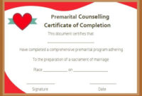 Free Premarital Counseling Certificate Of Completion Within Premarital Counseling Certificate Of Completion Template