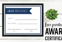 Free Printable Award Certificate Template | Paper Trail Design With Regard To Free Printable Blank Award Certificate Templates