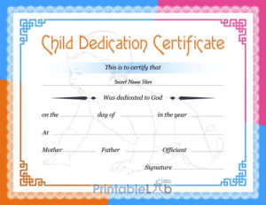 Free Printable Baby Dedication Certificate Format In Dodger Regarding 11+ Baby Dedication Certificate Template