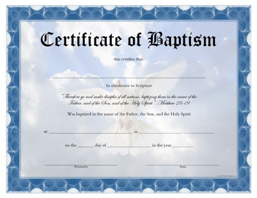 Free Printable Baptism Certificate. Free Printable Baptism Inside Free Christian Baptism Certificate Template