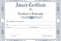 Free Printable Best Leader Award Certificate Template Within 11+ Leadership Award Certificate Template