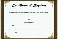 Free Printable Certificate Of Baptism Template Sample In Free Baptism Certificate Template Word