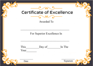 Free Printable Certificate Of Excellence Template With With Regard To Printable Certificate Of Excellence Template Free Download