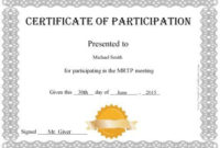 Free Printable Certificate Of Participation Award Intended For Participation Certificate Templates Free Download