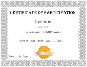 Free Printable Certificate Of Participation Award Intended For Participation Certificate Templates Free Download