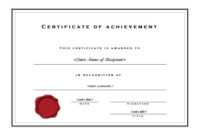 Free Printable Certificates Of Achievement With Regard To 11+ Free Printable Certificate Of Achievement Template