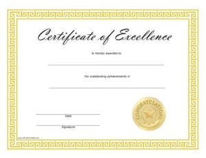 Free Printable Certificates Of Excellence. Free Printable Within 11+ Free Printable Certificate Of Achievement Template