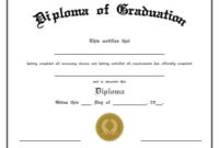 Free Printable Diploma Of Graduation. Free Printable Diploma With Regard To Best Free Printable Graduation Certificate Templates