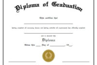 Free Printable Diploma Of Graduation. Free Printable Diploma With Regard To Printable School Certificate Templates Free