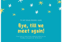 Free, Printable Farewell Card Templates To Personalize Throughout Goodbye Card Template