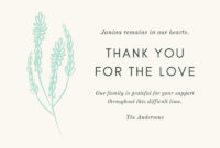 Free, Printable Funeral Thank You Card Templates To Inside Best Sympathy Thank You Card Template