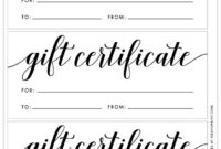 Free Printable Gift Certificate Template | Free Gift Within Free Fillable Gift Certificate Template Free
