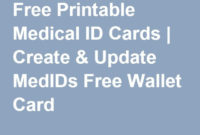 Free Printable Medical Id Cards | Card Wallet, Card For 11+ Medical Alert Wallet Card Template