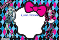 Free Printable Monster High Birthday Invitations For Monster High Birthday Card Template
