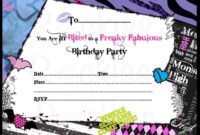Free Printable Monster High Birthday Invitations Layout Regarding Free Monster High Birthday Card Template