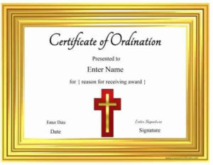 Free Printable Ordination Certificate Template | Customizable Intended For Ordination Certificate Templates