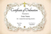 Free Printable Ordination Certificate Template | Customizable Regarding Certificate Of Ordination Template