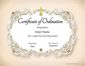 Free Printable Ordination Certificate Template | Customizable Throughout Free Ordination Certificate Template